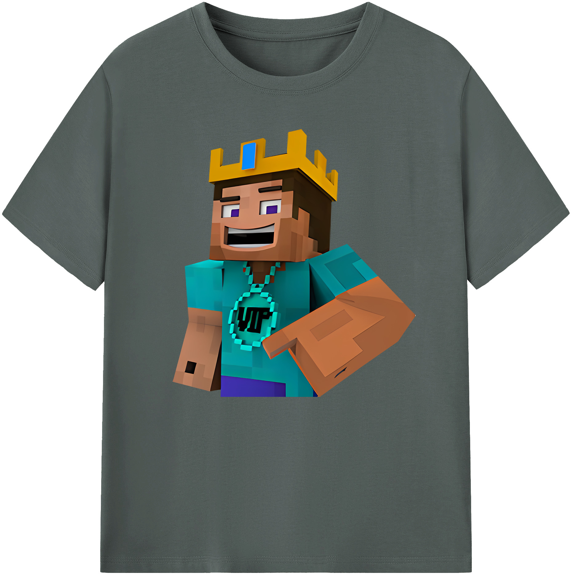 （画像用） マインクラフト ブロックの世界 Minecraft MC Block world 綿100％ メンズ半袖Tシャツ｜肌触りやわらか＆通気性